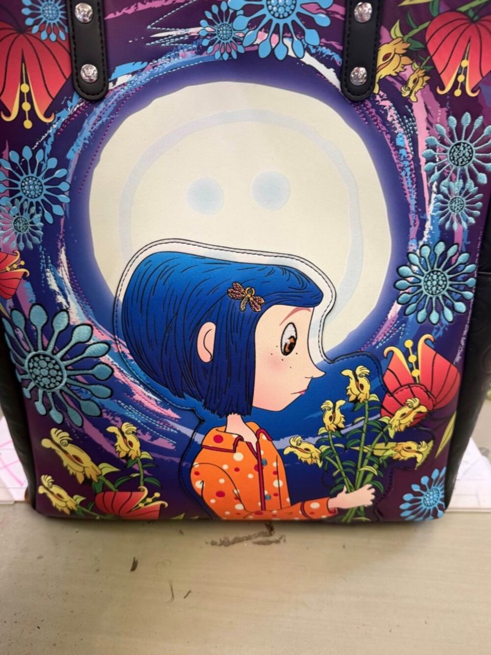 Coraline glow in the dark Loungefly tote purse